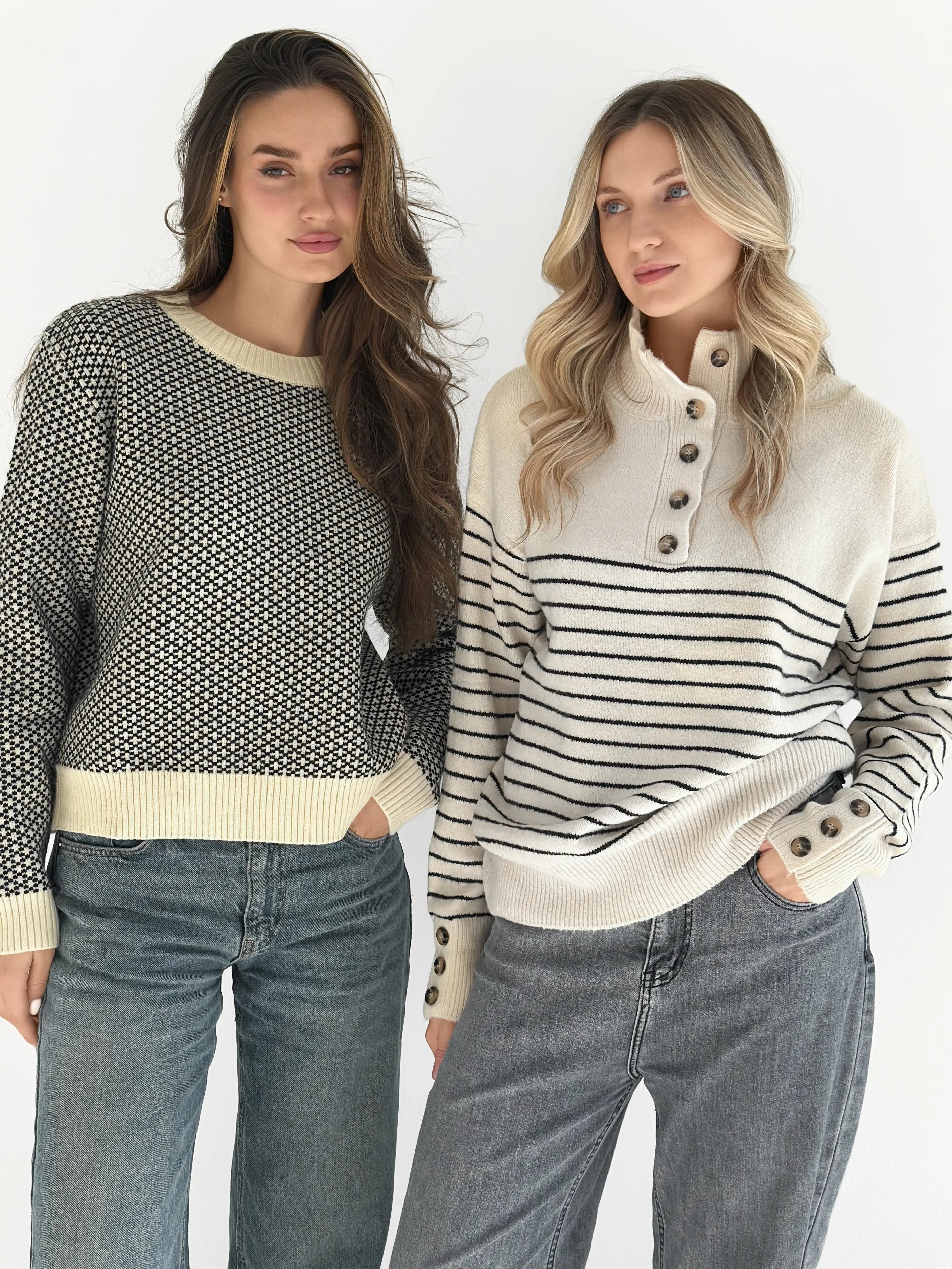 Sweter wełniany we wzory