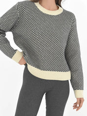 Sweter wełniany we wzory
