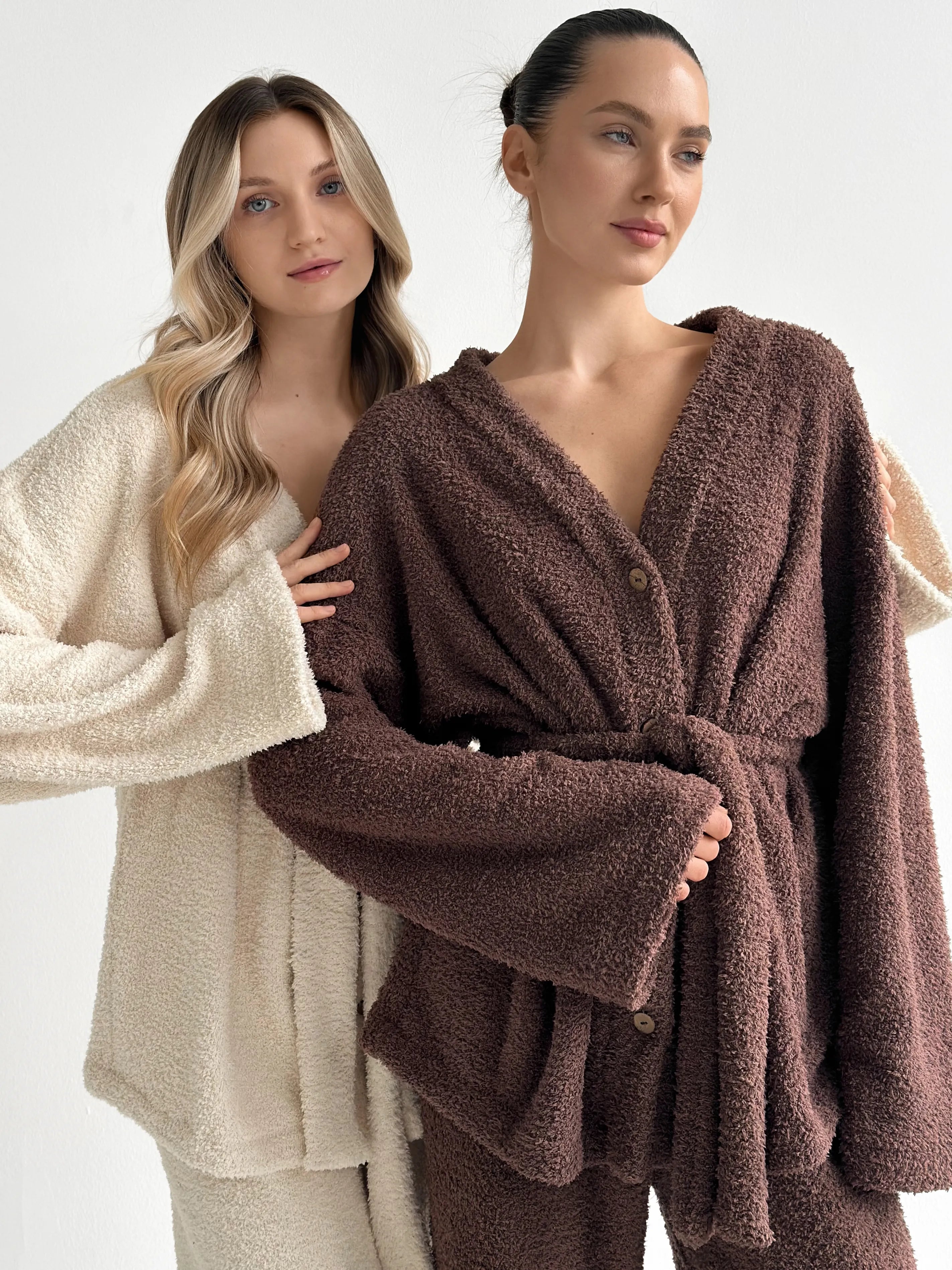 Spodnie Soft frotte, brązowe