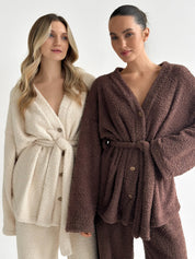 Spodnie Soft frotte, brązowe