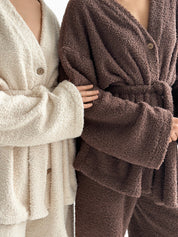 Spodnie Soft frotte, brązowe