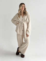 Kardigan Soft frotte, mleczny