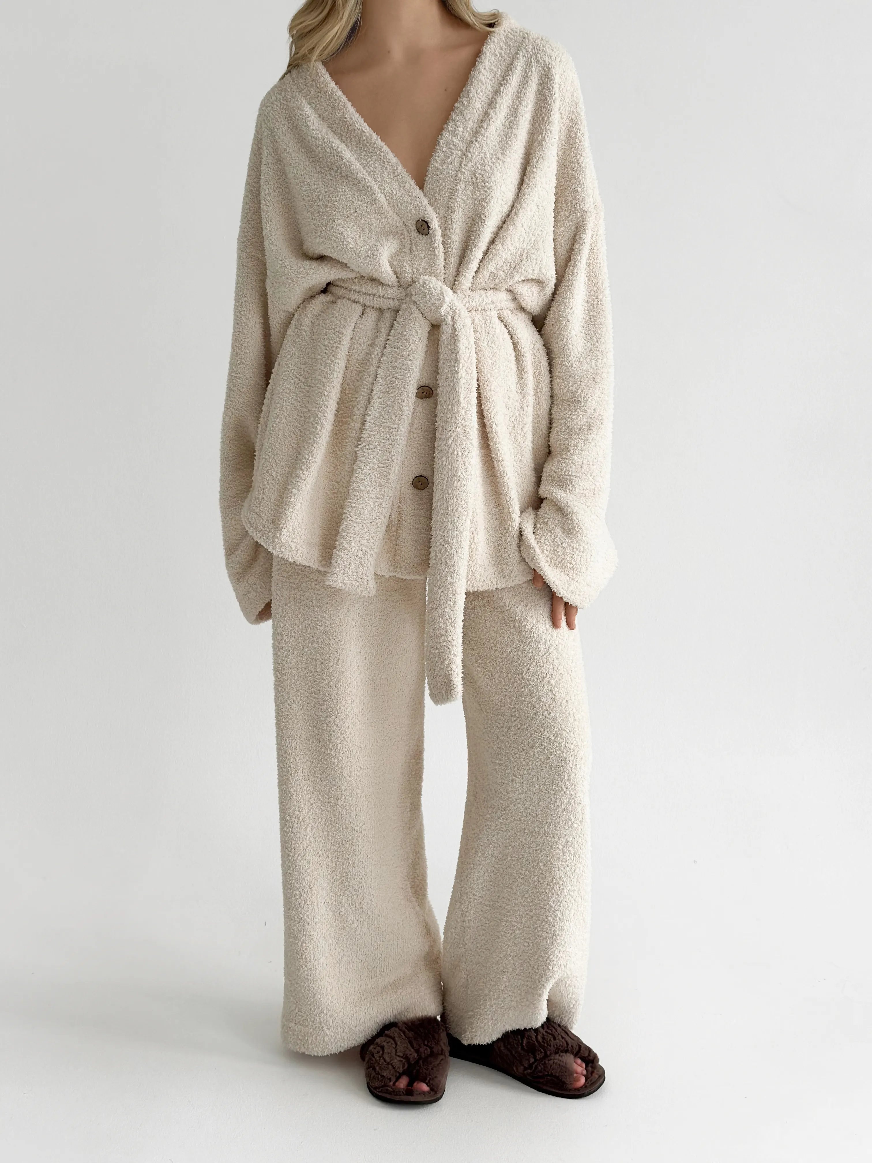 Kardigan Soft frotte, mleczny