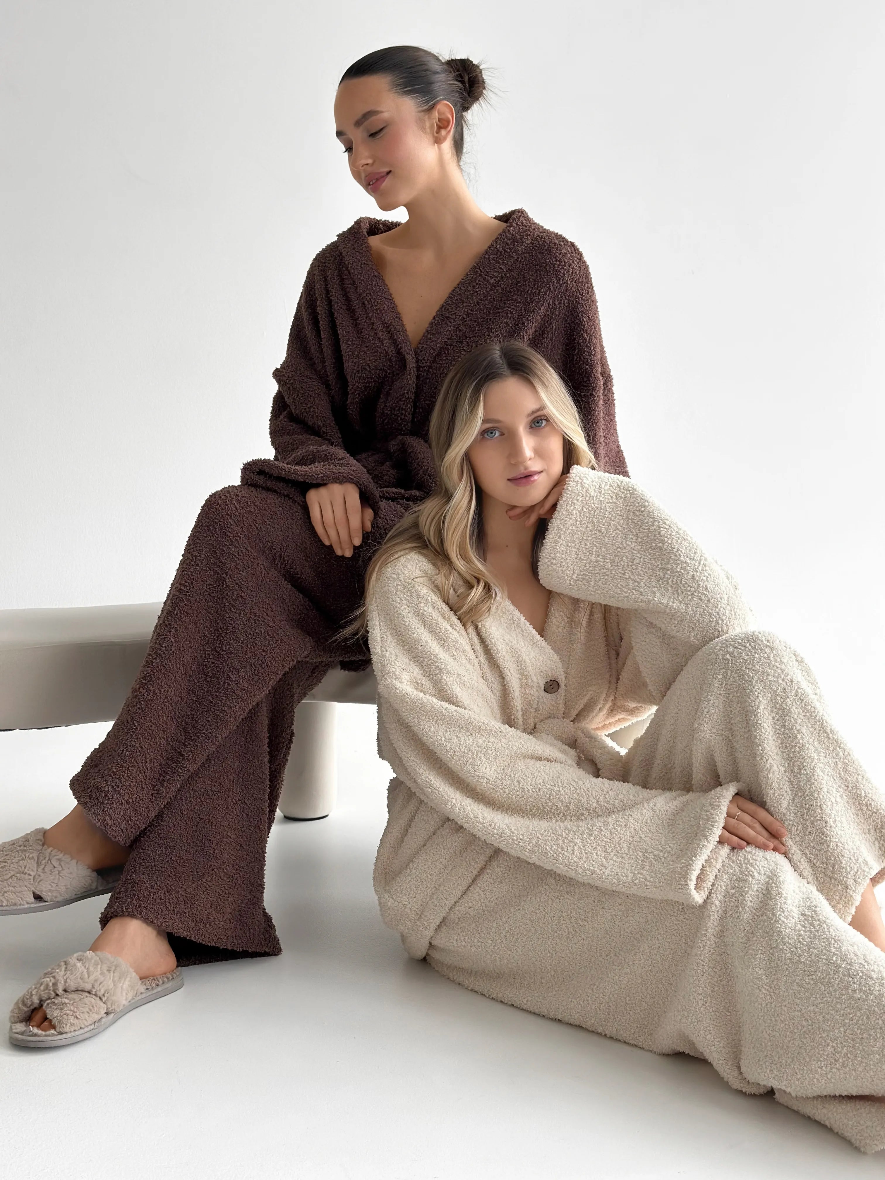 Spodnie Soft frotte, mleczne