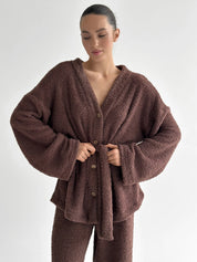 Spodnie Soft frotte, brązowe