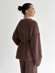 Spodnie Soft frotte, brązowe