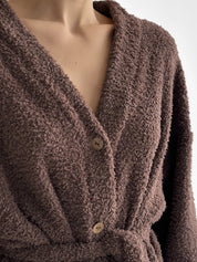 Spodnie Soft frotte, brązowe