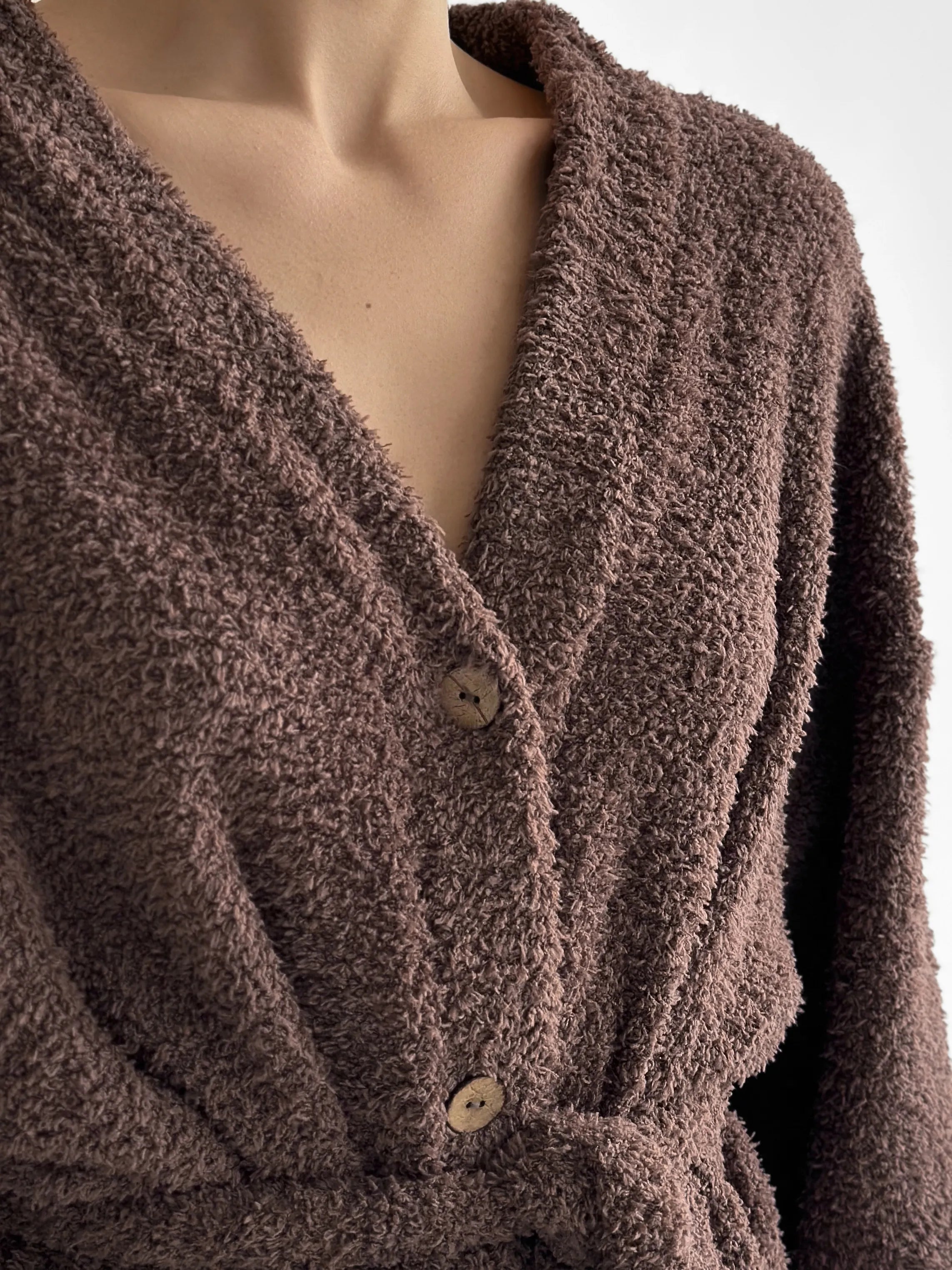 Spodnie Soft frotte, brązowe