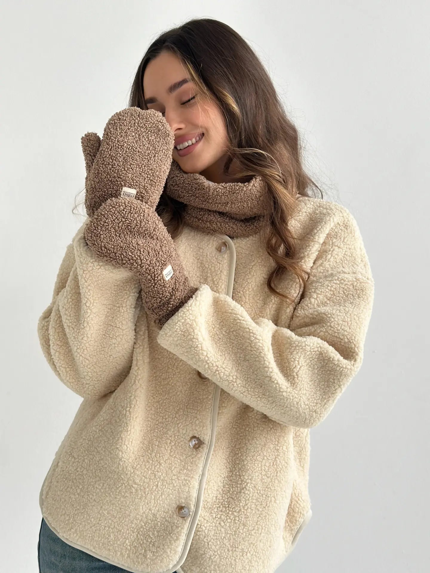 Rękawiczki TEDDY, brązowe