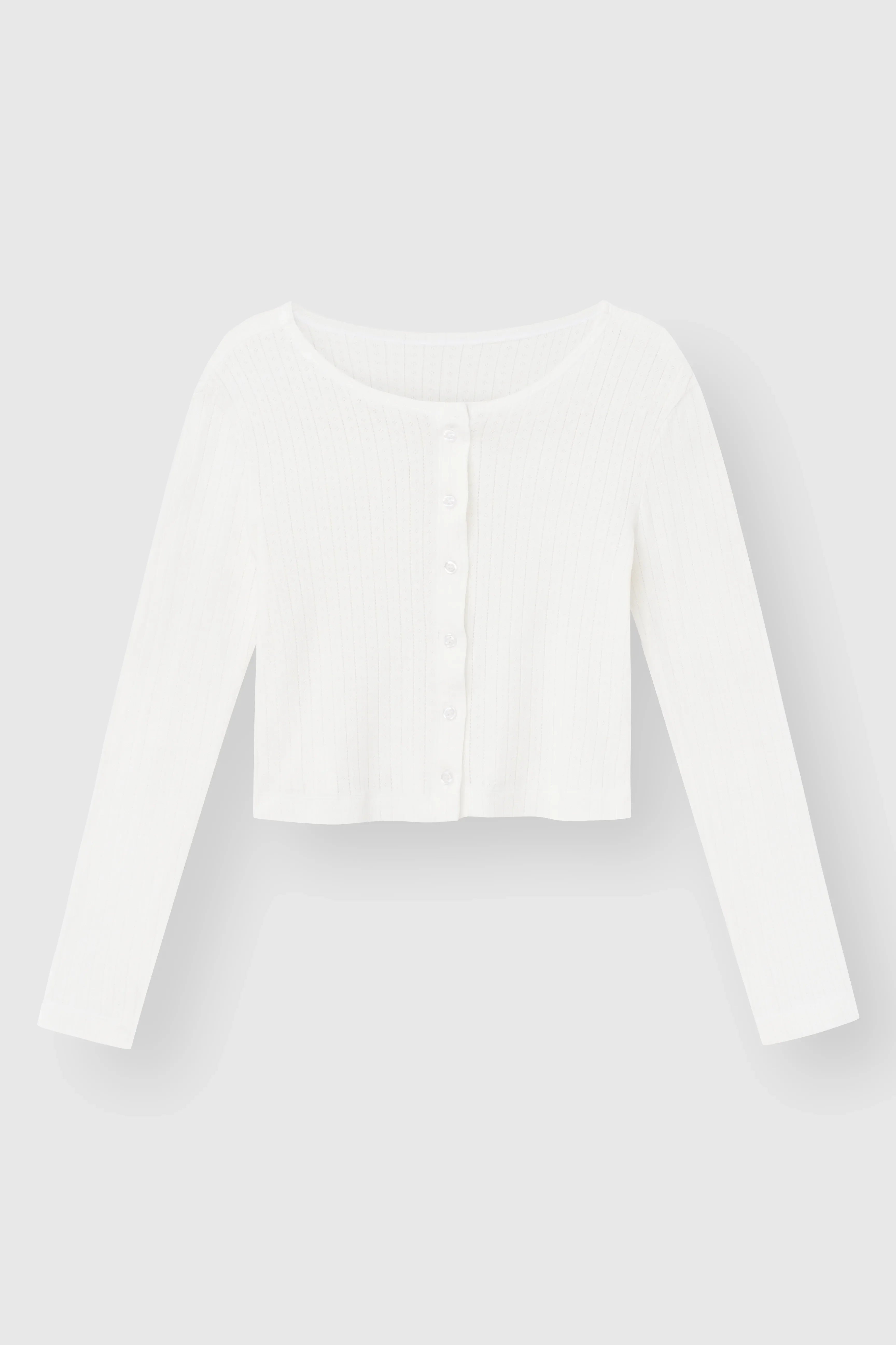 Longsleeve, dzianina prążkowana, mleczny