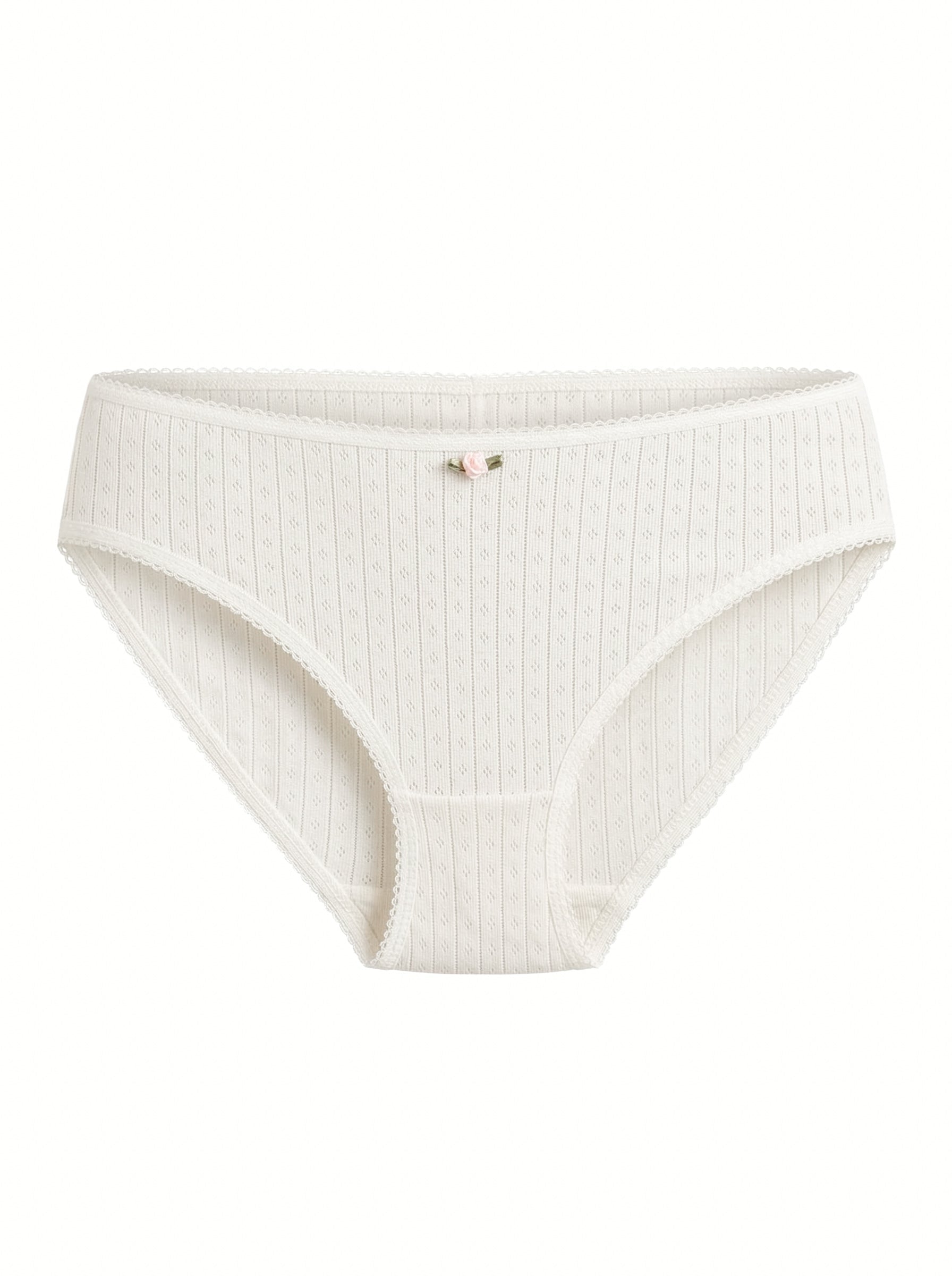 Majtki Slip, dzianina prążkowana, mleczne