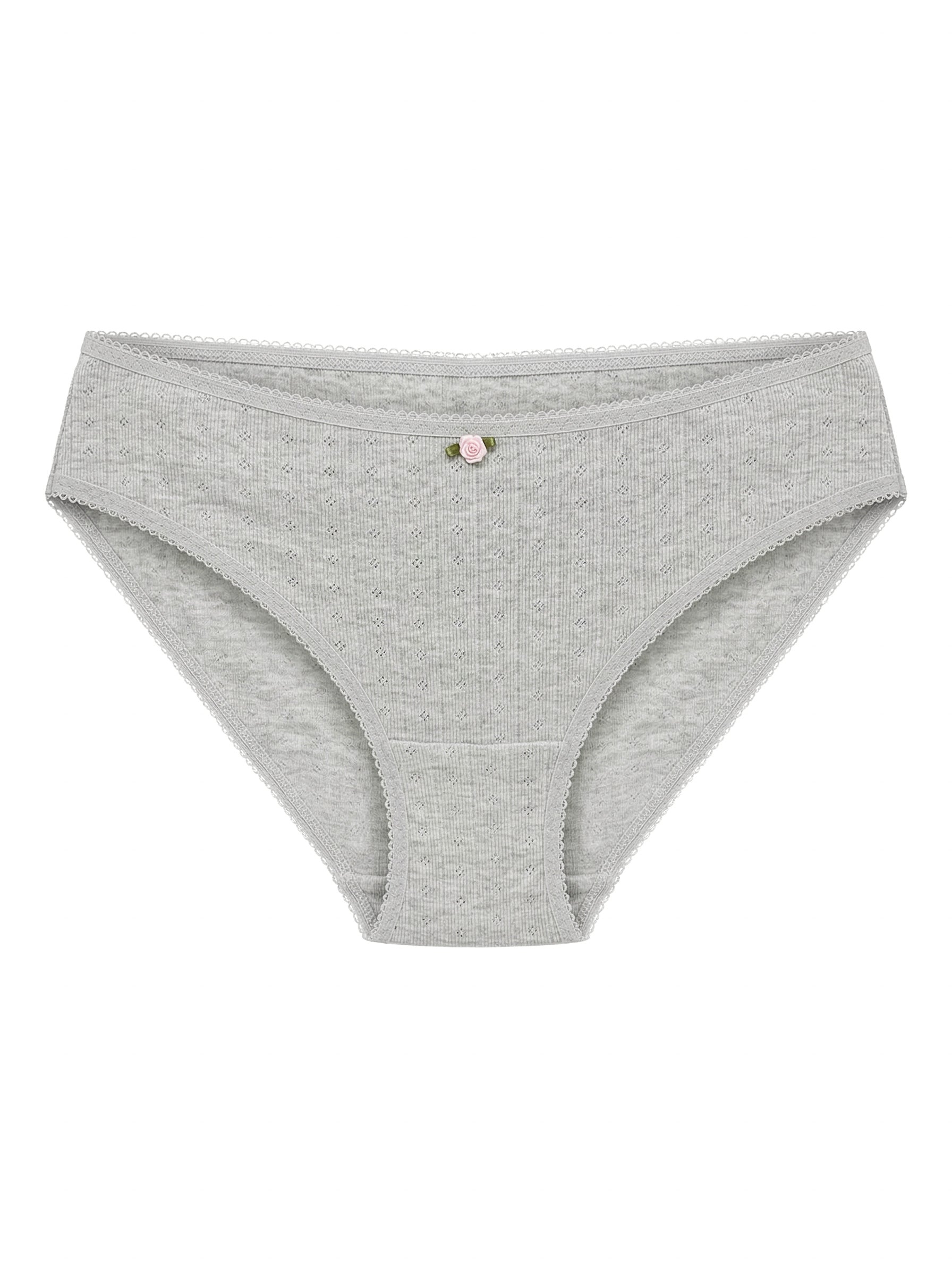Majtki Slip z ribany prążkowanej, jasnoszare