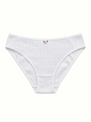 Majtki Slip, dzianina prążkowana, białe