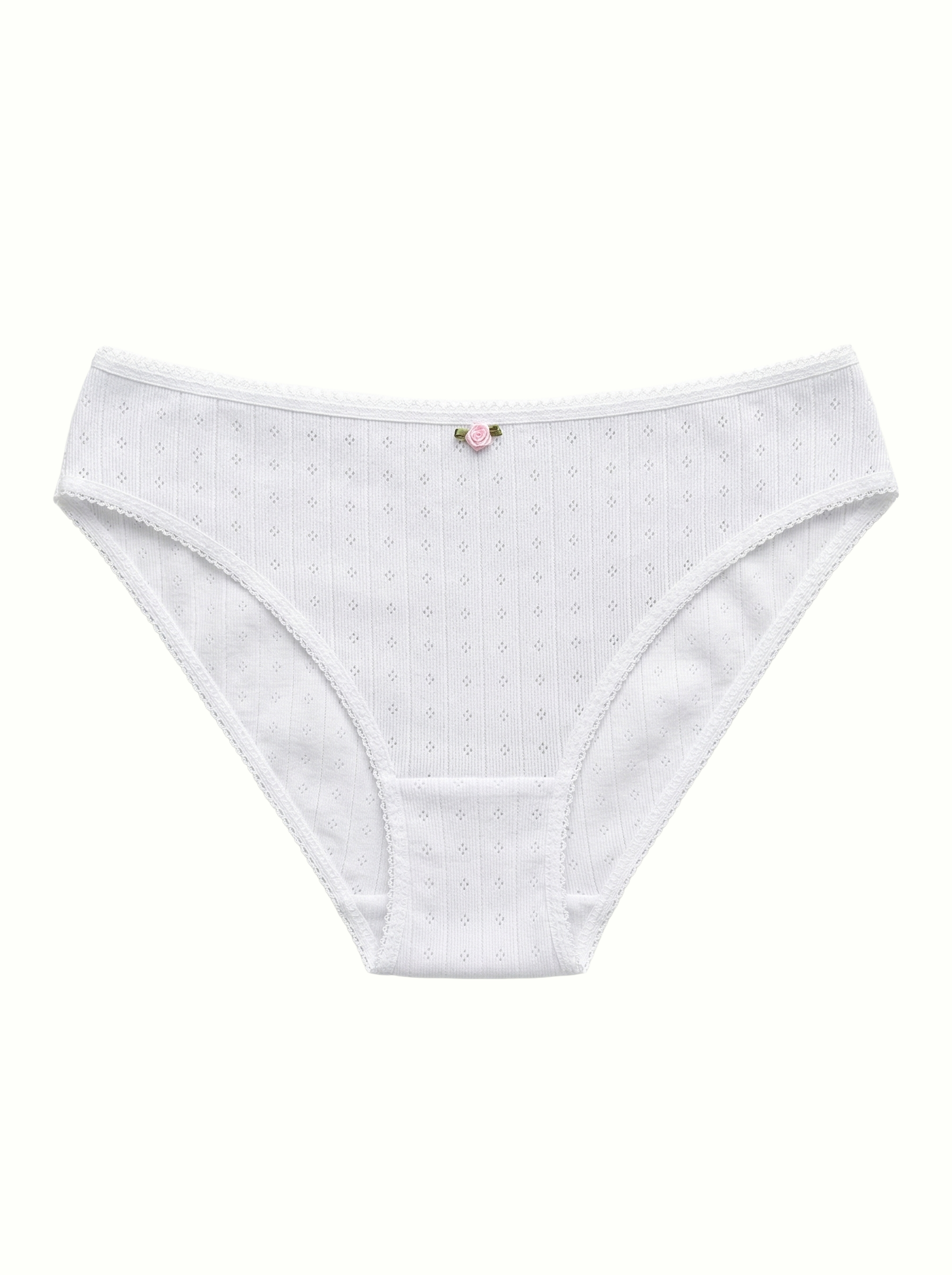 Majtki Slip, dzianina prążkowana, białe