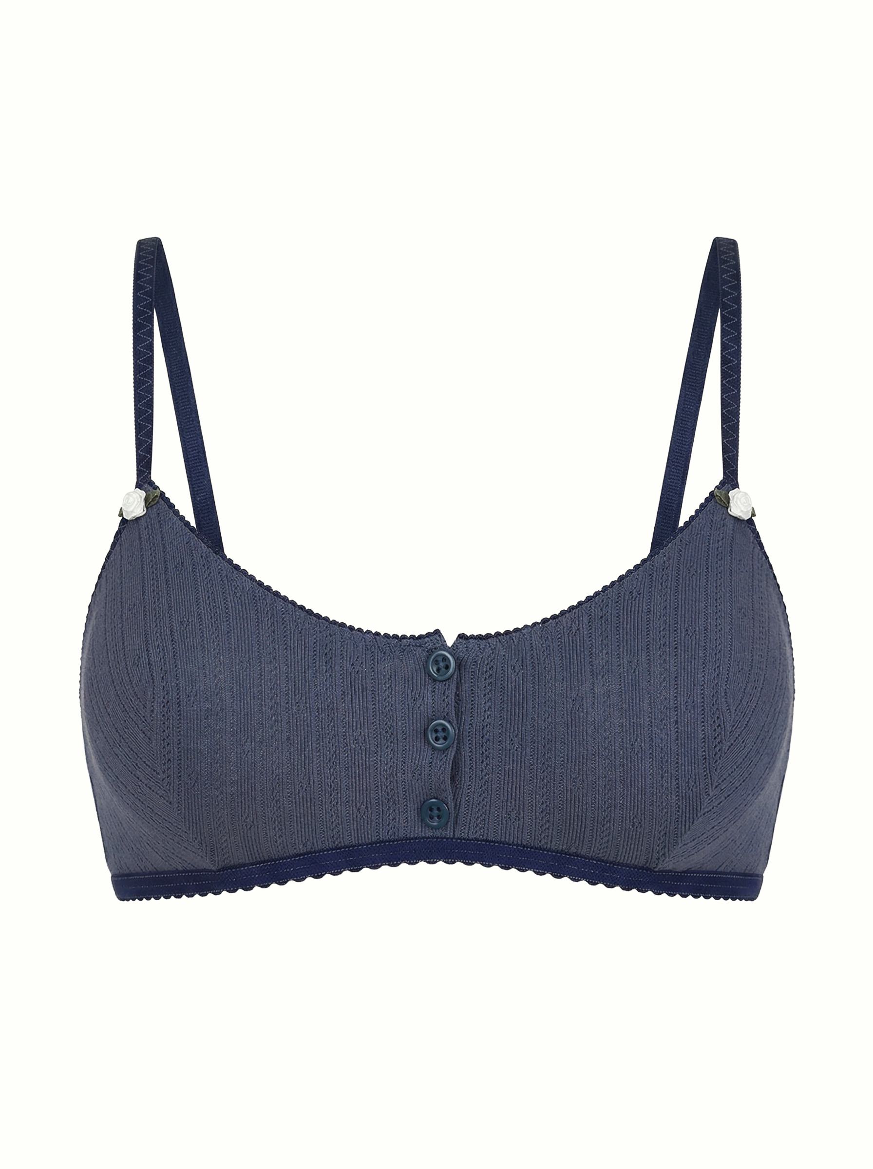 Top braletka z ribany, granatowa