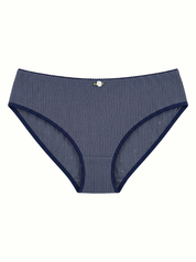 Majtki Slip, dzianina prążkowana, granatowe