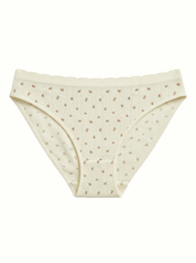 Majtki Slip bazowe, mleczne w róże