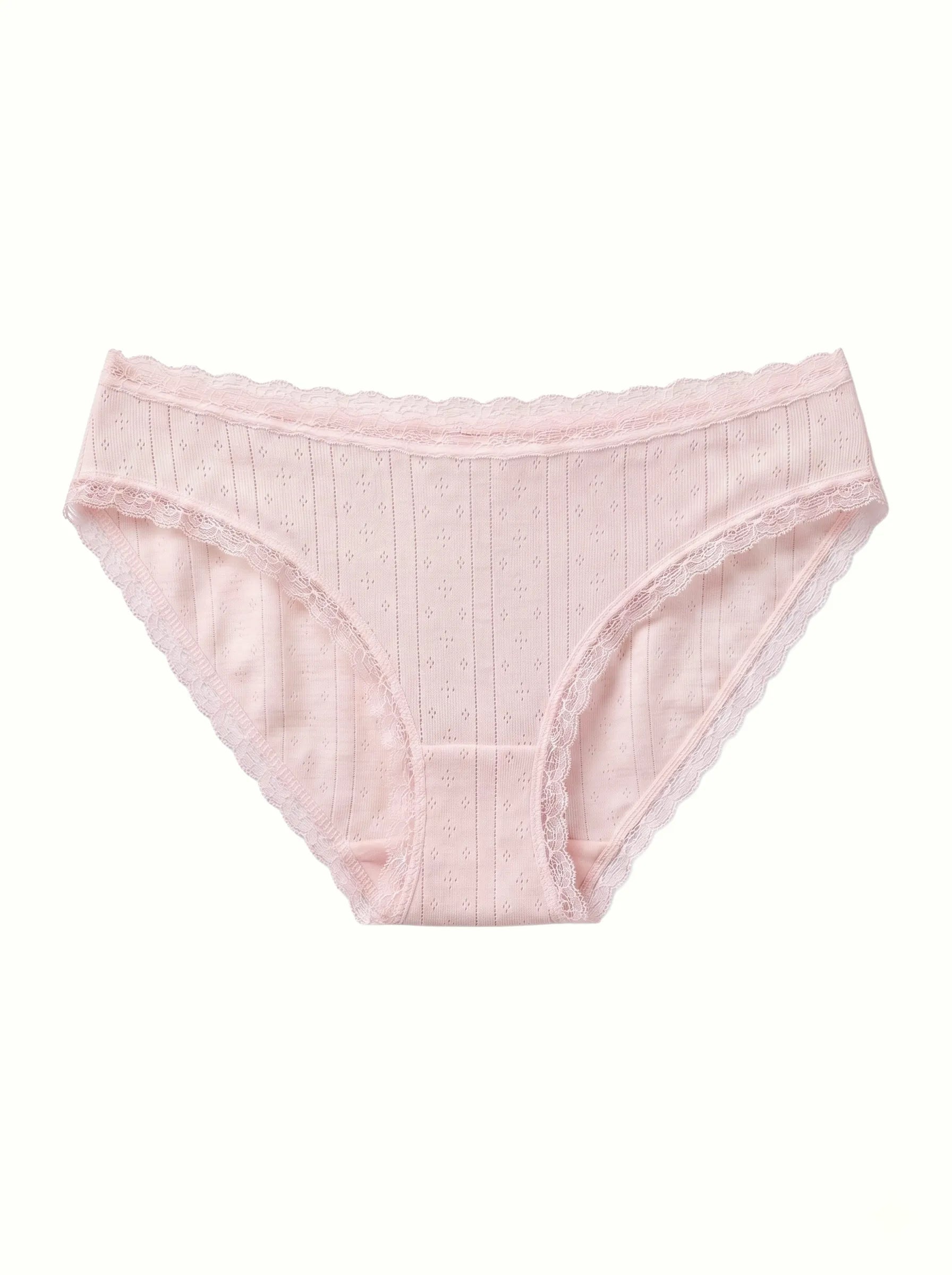 Majtki Slip basic z koronką, białe