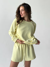 Bluza bez kaptura, z dzianiny 3-nitkowej, cytrynowa