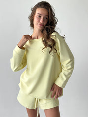 Bluza bez kaptura, z dzianiny 3-nitkowej, cytrynowa