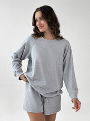 Bluza bez kaptura, z dzianiny 3-nitkowej, szara