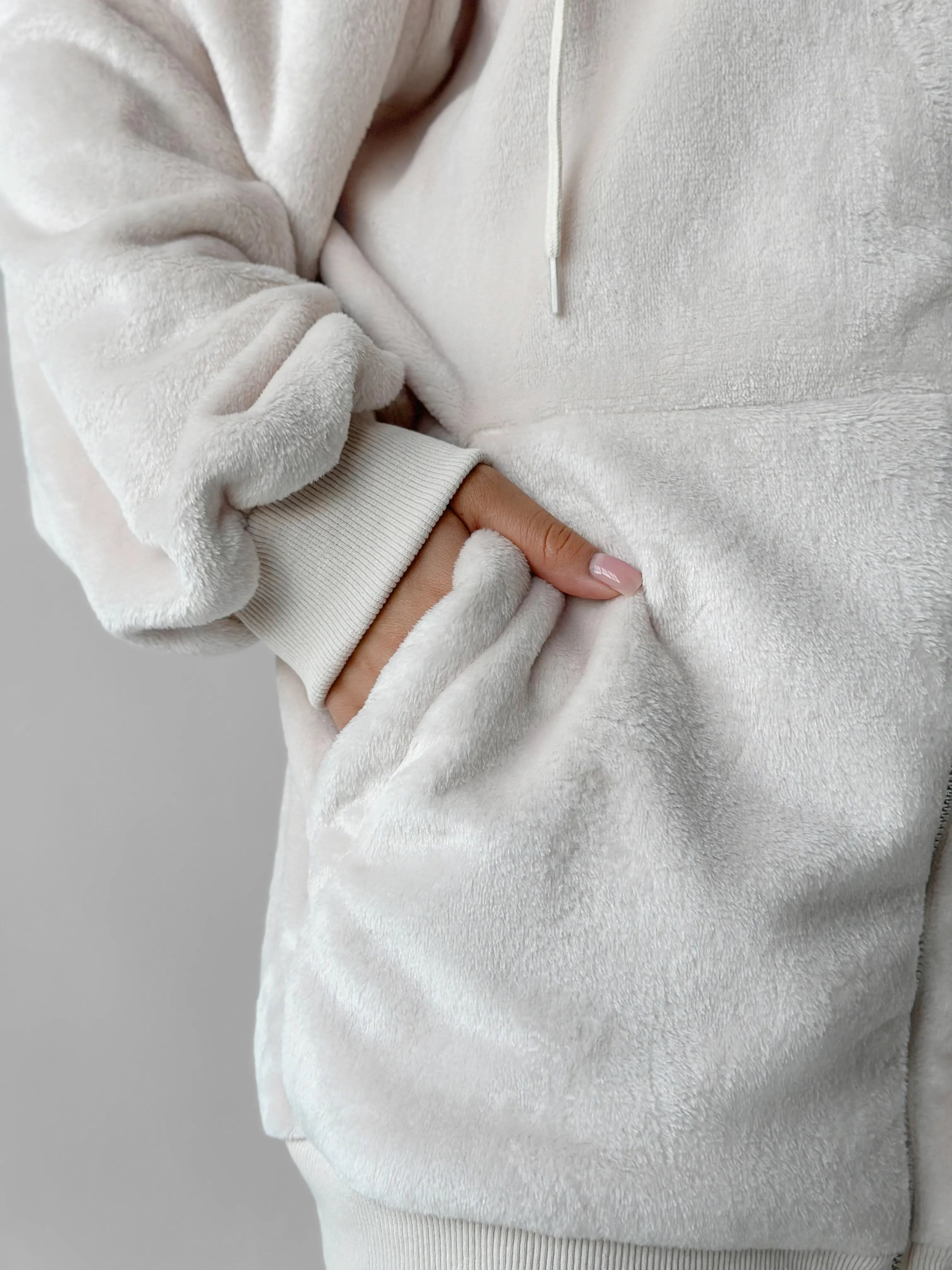Bluza TEDDY polar dwustronny, beżowa