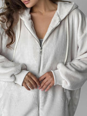 Bluza TEDDY polar dwustronny, beżowa
