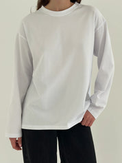 Longsleeve z białą lamówką, biały