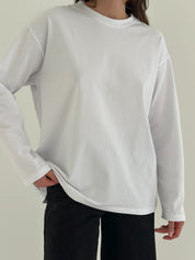 Longsleeve z białą lamówką, biały