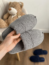 Kapcie młodzieżowe miękkie Teddy, szare