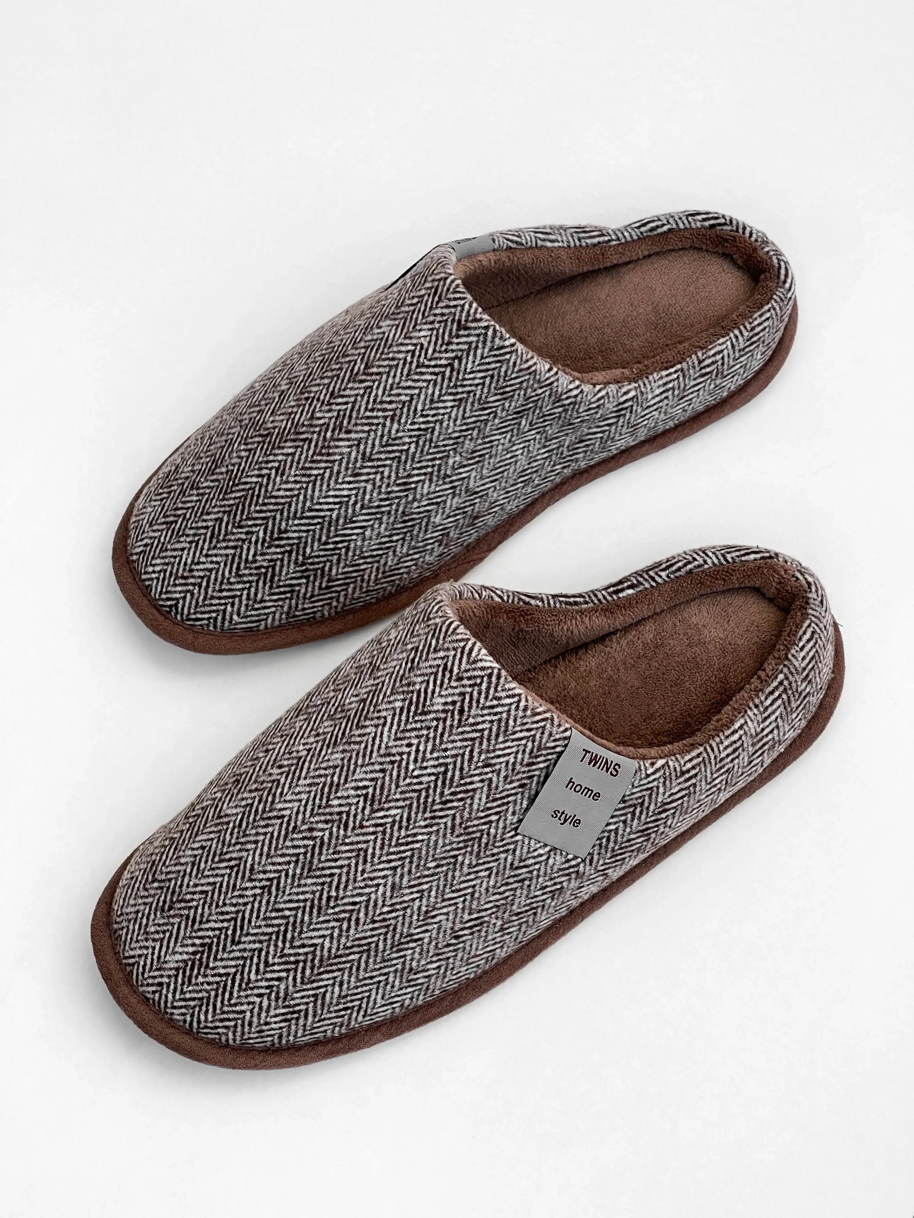 Kapcie eleganckie męskie, brązowe