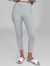 Legginsy, dzianina prążkowana, szare