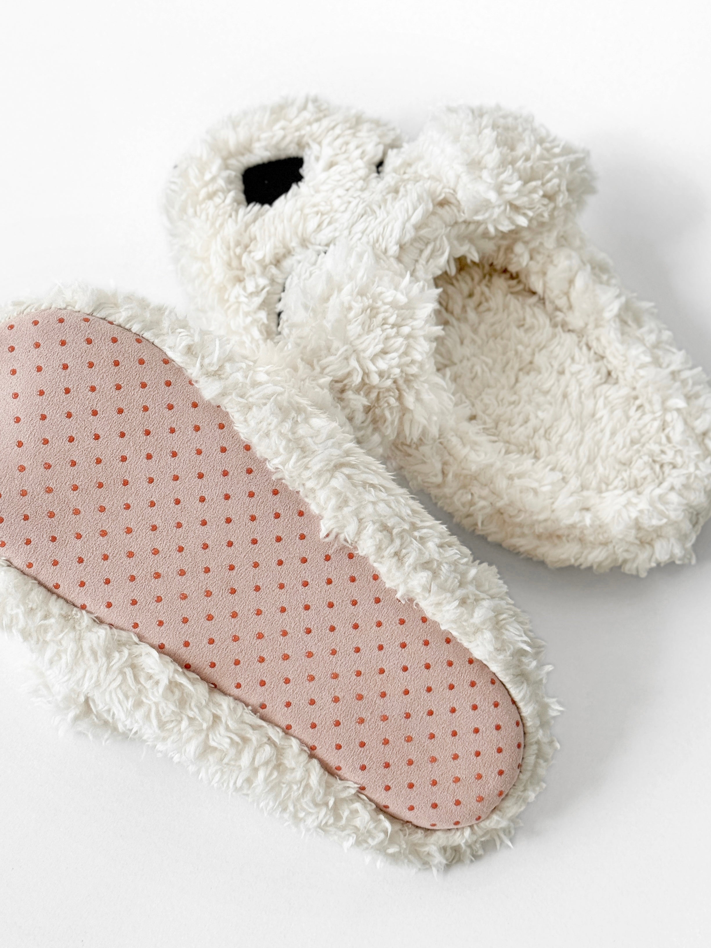 Kapcie dziecięce domowe HS-LUX, półbaleriny ANIMALS Bear, białe