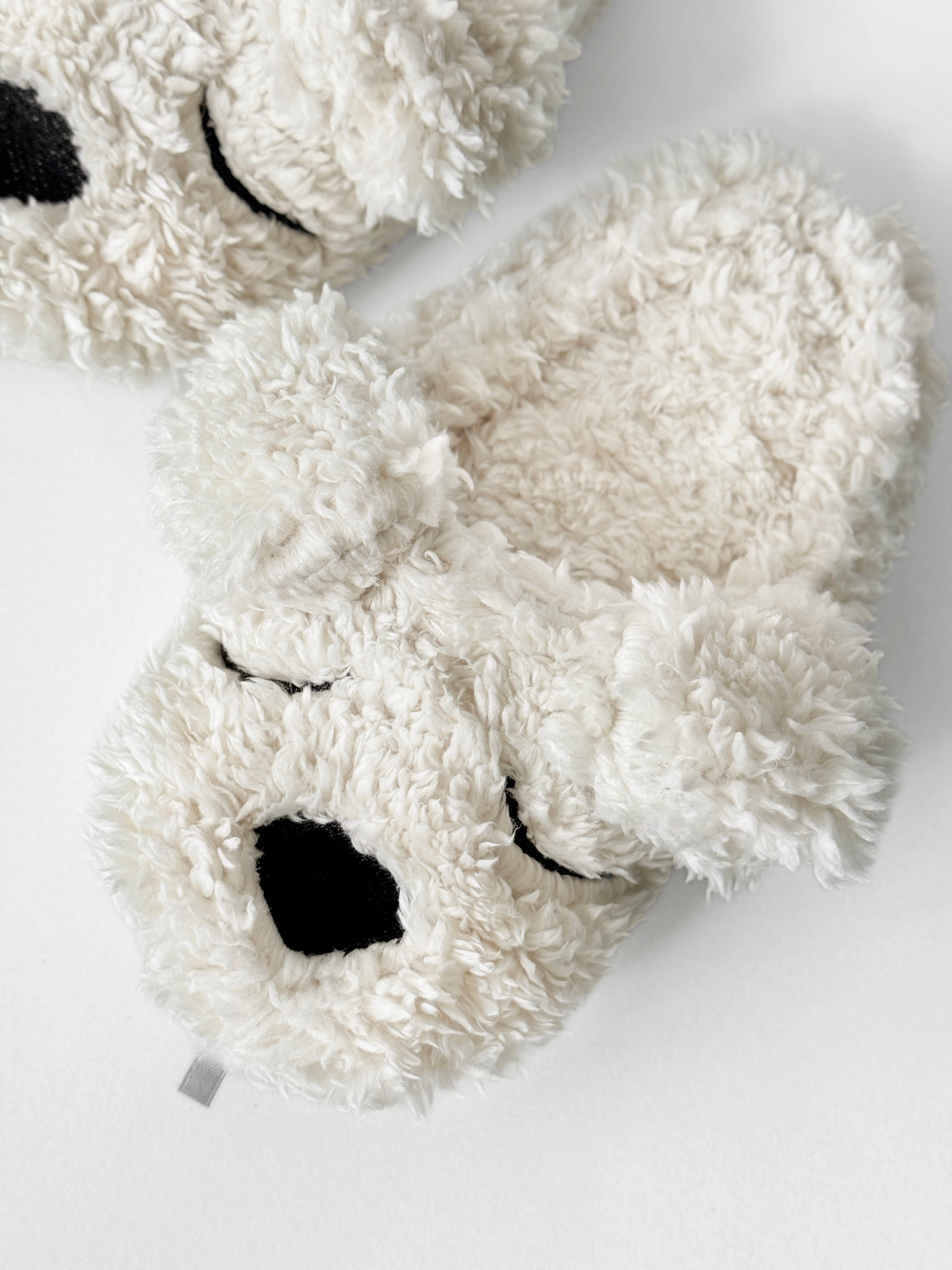 Kapcie dziecięce domowe HS-LUX, półbaleriny ANIMALS Bear, białe