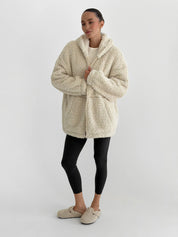 Bluza TEDDY z kapturem, mleczna