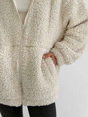 Bluza TEDDY z kapturem, mleczna