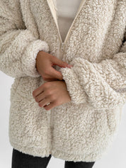Bluza TEDDY z kapturem, mleczna