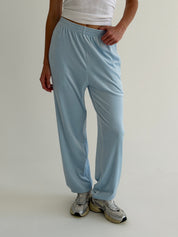 Komplet welurowy bluza na zamek i spodnie, błękitny