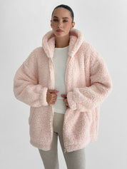 Bluza TEDDY z kapturem, różowa