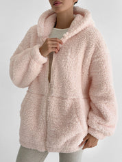 Bluza TEDDY z kapturem, różowa