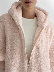 Bluza TEDDY z kapturem, różowa