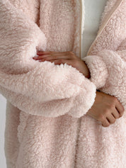 Bluza TEDDY z kapturem, różowa