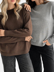 Sweter dziany, szary