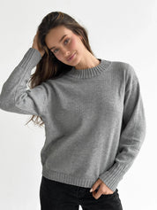 Sweter dziany, szary
