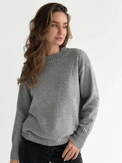 Sweter dziany, szary
