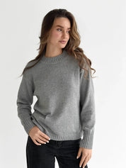 Sweter dziany, szary