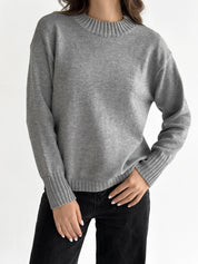 Sweter dziany, szary