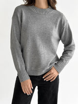 Sweter dziany, szary