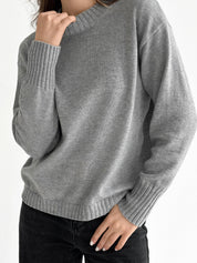 Sweter dziany, szary
