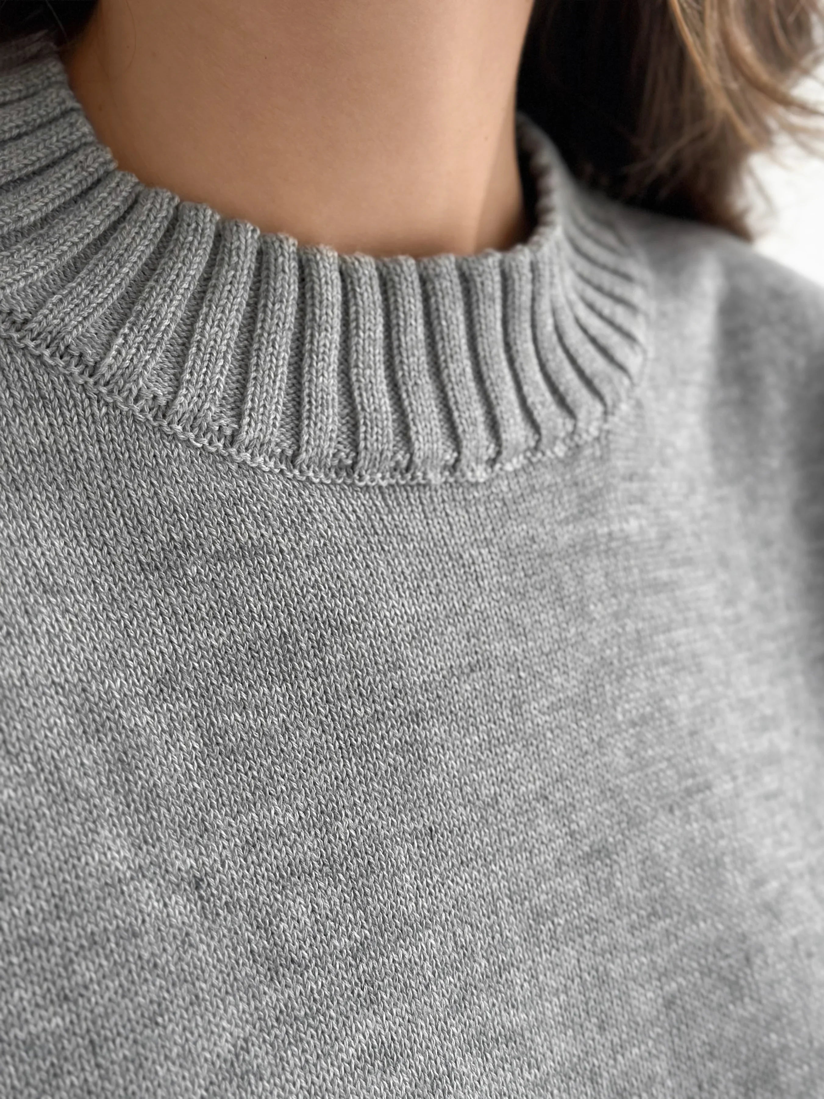 Sweter dziany, szary